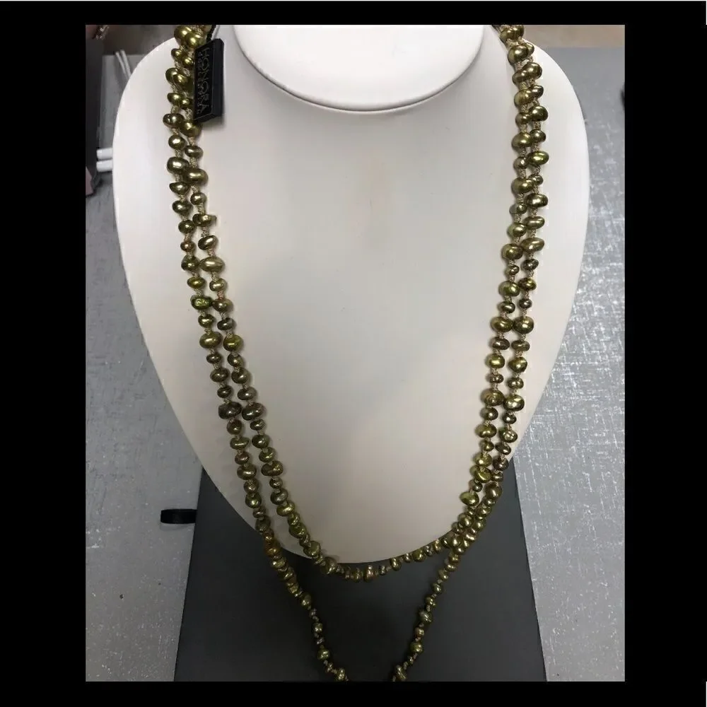 Honora Green Fresh Water Pearl Necklace  925 Ster